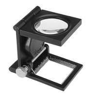 uxcell Magnifying Glass, 5X 28mm Mini Three-Folding Magnifier Zinc Alloy Magnifying Glass with Scale for Textile Optical Jewelry Tool