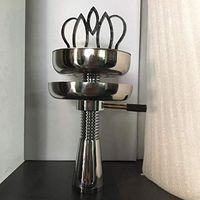 Crown Hookah Bowl Heat Top Head Charcoal Holder Burner Hookhas Accessories Carbon Separator Pan Smoke Hood Combination Metal Stainless Steel Molding Breathable Cover Factory Sale Drectly