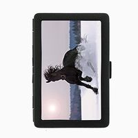Snow Stallion Majestic Horse Black Cigarette Case Holder Wallet RFID-blocking