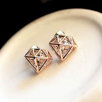 Simple Zircon Gold Plated Ear Studs Gift Jewelry Rhinestone Earrings Best Accessory Good Fine Accessories Womens Bright Novelty Girls Comfortable Styling Casual
