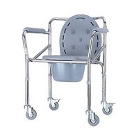 CHenXy Toilet Chair Rolling Shower and Toilet Transport Chair with Wheels and Height Adjustable Foldable Adult Bedside Toilet &&& (Color : A)