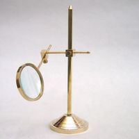 Handtooled Handcrafted Brass Magnifier w/Brass Stand