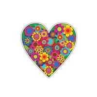 Flower Heart Sticker Floral Colorful Hippie Decal by Megan J Designs - Laptop Window Car Vinyl Sticker