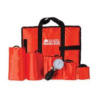MABIS DMI Healthcare Medic-Kit5 EMT and Paramedic First Aid Kit with 5 Calibrated Nylon Blood Pressure Cuffs, Sizes Included: Large Adult, Adult, Child, Infant and Thigh, Orange