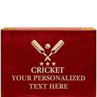 Crown Awards Cricket Rosewood Humidor Gift, Customize with Your Own Text Engraving Prime