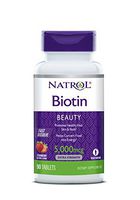 Natrol Biotin Beauty Tablets, Promotes Healthy Hair, Skin & Nails, Helps Support Energy Metabolism, Helps Convert Food Into Energy, 5, 000mcg, 90Count