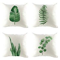 Kuhxz Trendy 4PC Simple Fashion Throw Pillow Cases Cafe Sofa Cushion Cover Home Decor for Healthier Life 18"x18"/45cmx45cm