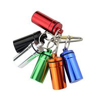 3PCS Aluminium Waterproof Portable Mini Travel Pill Box Holder Case Bottle Container Keychain Keyring Key Chain