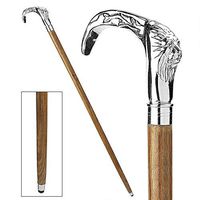 Design Toscano Gentleman's Choice Chrome Plated Walking Stick: Lion