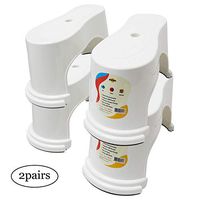 Evron,Potty Step,Toilet Stool Potty Bathroom Squatting Stool Healthier Way Toilet Posture Space Saver Stackable Toilet Stools,7" Height (White 2 Pairs)