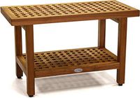 AquaTeak The Original 30" Grate Teak Shower Bench with Shelf