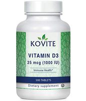 Kovite Natural Vitamin D3 1000 IU (25 mcg) 500 Tablets, Kosher Certified