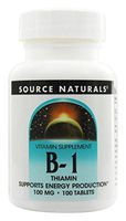 Source Naturals Vitamin B-1 Thiamin 100 mg Supports Energy Production - 100 Tablets