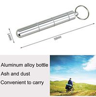 Blingdots Pill Box Keychain Waterproof Single Chamber Stainless Steel Pill Organizer for Outdoor Travel Camping, Pill Bottle Organizer Box Case Drug Holder Travel Medicine Waterproof Aluminum