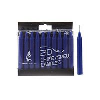 Mega Candles 20 pcs Unscented Dark Blue Mini Taper Candle, 4 Inch Tall x 1/2 Inch Diameter, Great for Casting Chimes, Rituals, Spells, Vigil, Witchcraft, Wiccan Supplies, Wax Play & More