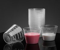 HomEquip 1 oz Medicine Cups (100 Count) - Graduated, Non-Sterile, Disposable, Plastic Measuring Cup - Perfect for Measuring Liquids and Pills in TBSPs, DRAMS, CC’s, ML’s and FL OZ. (Clear)