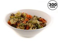 [300 PACK] 32oz Round Disposable Bowls Deep - Natural Sugarcane Bagasse, Bamboo Fibers, Sturdy Compostable, Eco Friendly, Environmental, Paper Plastic Bowl Alternative, Tree Free by EcoQuality