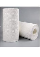 2 Rolls, 82 Sheets Kitchen Paper Towels, Heavy Duty paper Towels Thick Strong Washable, Hollow Replacement Roll Paper Print Toilet Paper Table Kitchen Paper Towels, Dish Cloths, Car Wash (White)