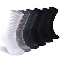 Facool Women's Men's Diabetic Socks, Extra Wide Ankle Socks with Non-Binding,Loose Top,Seamless Toe 6 Pairs Multi-Colored Medium