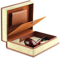Mr. Brog Elegant Full Grain Leather Tobacco Pipe Case - Travel Box - Tan