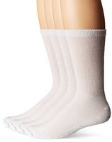 Dr. Scholl's Men's 4 Pack Diabetic and Circulatory Non-Binding Crew Sock, White, Shoe Size:7-12