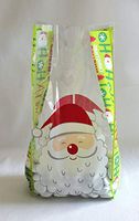 Christmas Holiday Santa Claus Cello Cellophane Party Favor Treat Bags - Pack of 25 (Large)