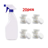 Effervescent Tablets Solid Detergent Car Kitchen Sink Cleaning Detergent All Purpose Cleaner with Water Sprayer Bottle Effective Cleaner(Blue Bottle 20 Tablet)