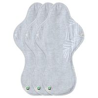 think ECO [Leaf Pattern 3p] Organic Reusable Cotton Pads, Menstrual Pads, Sanitary Napkins, Leaf Pattern, 3 Pads. (LP Night Pad)