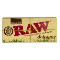 RAW Organic Hemp ARTESANO King Size Slim Rolling Papers Cigarette Papers Smoking Papers Pack of 15 Booklets from Sudesh Enterprises