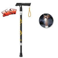 HLDWXN Old Man Smart Cane, Multi-Function Crutches, GPS Positioning + 4G Call + Fall Alarm + Radio + Smart Pedometer + LED Lighting,for Elderly, Handicapped,A