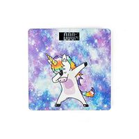 JOYPRINT High Precision Digital Bathroom Scale, Galaxy Star Space Animal Unicorn Body Weight Scales with Body Tape Measure, 400 Pounds, Tempered Glass