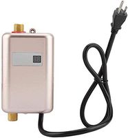 Water Heater, 3000W 110V Electric Mini Tankless Instant Hot Water Heater with LCD Display for Bathroom Kitchen Warm Winter (Golden)