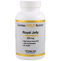 California Gold Nutrition Royal Jelly 500 mg 120 Veggie Caps, Milk-Free, Egg-Free, Fish Free, Gluten-Free, Peanut Free, Treenut Free, Shellfish Free, Salt-Free, Soy-Free, Sugar-Free, Wheat-Free, CGN