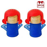 Angry Mama Microwave Cleaner Easily Crud in Minutes .Steam Cleans and Disinfects with Vinegar and Water for Kitchen Christmas Gifts (2pcs-Blue)