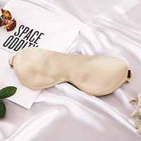 THXSILK 22 Momme Mulberry Silk Eye Mask, Super Smooth Sleep Mask, Soft Eye Cover for Good Night Sleep, Comfortable Travel and Nap, with Wide Head Strap for Woman/Man/Kids,Champagne