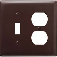 Pass & Seymour SP18U  2 Gang 1 Toggle Opening and 1 Duplex Outlet Opening Urea Wall Plate, Brown