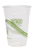 GreenStripe Cold Drink Cups, 16oz, Clear, 50/Pack, Sold as 1 Package, 50 Each per Package