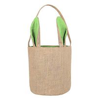 Egg Basket Holiday Rabbit Bunny Printed Canvas Gift Carry Eggs Candy Bag - HHmei Rabbit Bag, Rabbit, Rabbit Storage Bag (Green)