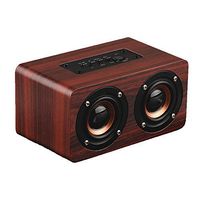 FixtureDisplays 10W Bluetooth Speaker with Super Bass, Loud Fiber Wood Board Home Audio Wireless Speakers Subwoofer 16901-NPF!