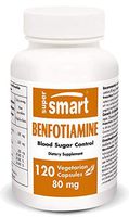 Supersmart - Benfotiamine 80 mg - Source of Vitamin B1 Helps to Maintain Healthy Blood Sugar Levels | Non-GMO - 120 Vegetarian Capsules