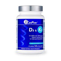 CanPrev D3 & K2 - Organic Coconut Oil (120 softgels)