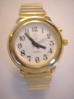 Ladies Deluxe Talking Wrist Watch Gold Tone for Low Vision or Blind