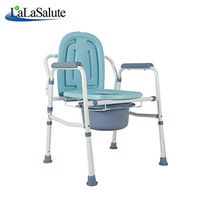 Bedside Commodes Commode Chair Carbon Steel Medical Collapsible Toilet Commode Chair Adjustable Portable Toilet seat for The Elderly Disabled Pregnant Women (Color : Blue)