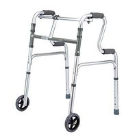 Walker with Roller | Elderly Walking Frame | Lightweight Aluminum Height Adjustable, Foldable | Mobility Aid Walker AA++