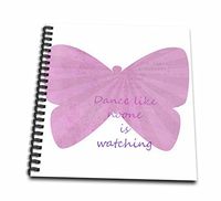 3dRose db_56211_1 Dance Like No One is Watching Pink Butterfly Inspirational Sayings Drawing Book, 8 by 8-Inch