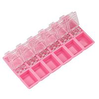 Ecurson 12 Grid Honeycomb Box Jewelry Box Nail Diamond Box Diamond Storage Box (Pink)