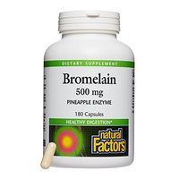 Natural Factors, Bromelain 500 mg, Enzyme Support for a Healthy Digestive System, 180 capsules (180 servings)
