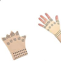 2 Colors Arthritis Anti-Edema Magnetic Gloves Rheumatoid Hand Pain Health Compression Therapy for Men and Women(Beige)