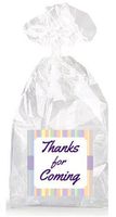 Purple Thanks for Coming Cursive Text Party Favor Bags with Ties - 12pack