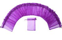 ZUUC Organza Drawstring Pouch Bag,2.8''W x3.6" L, Pack of 100 (Purple)